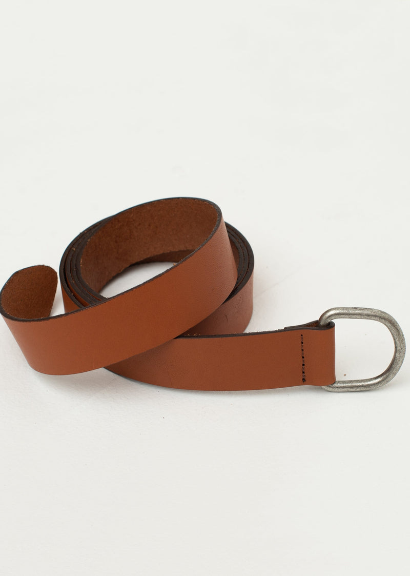 Cognac leather D-ring belt