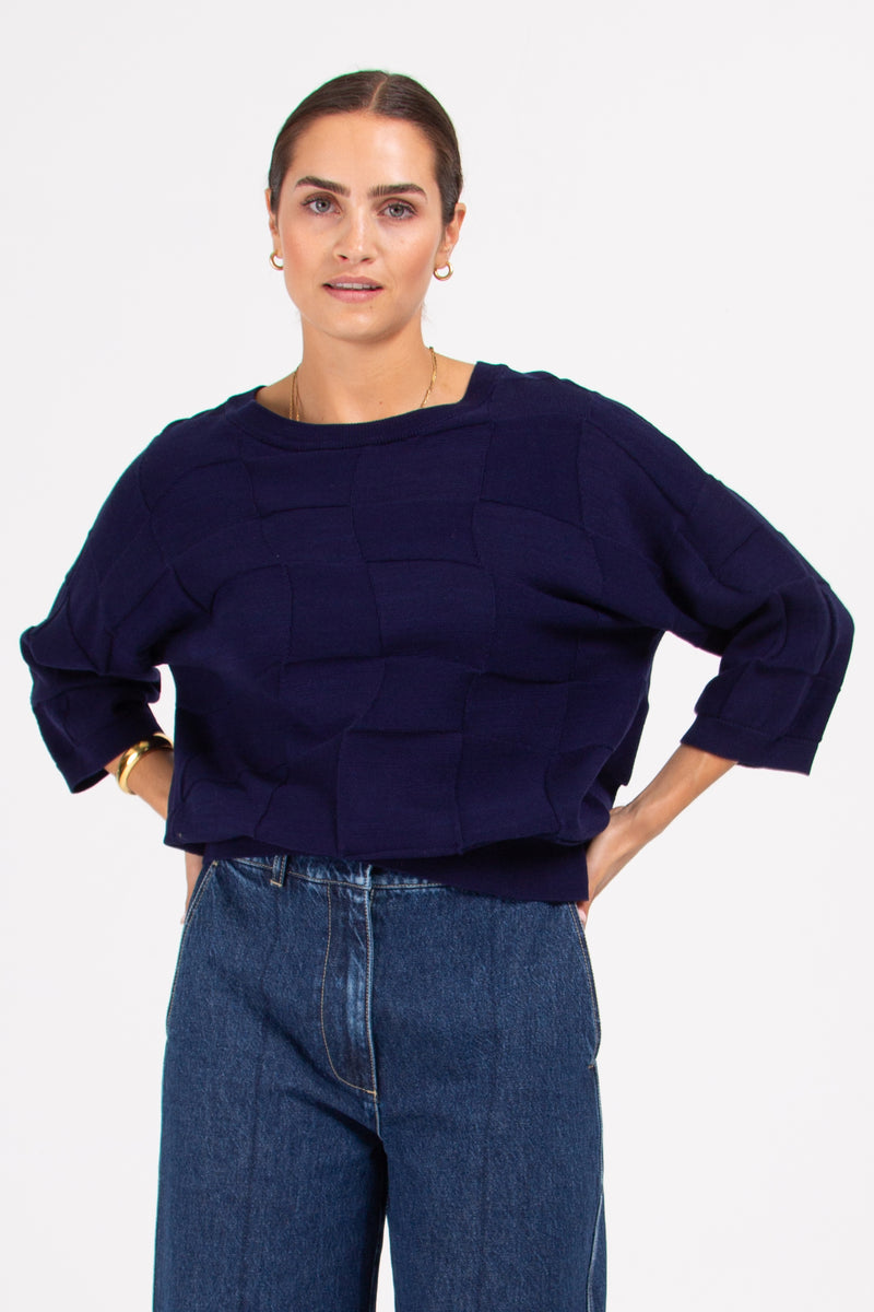 Saturno mignight blue knitted sweater