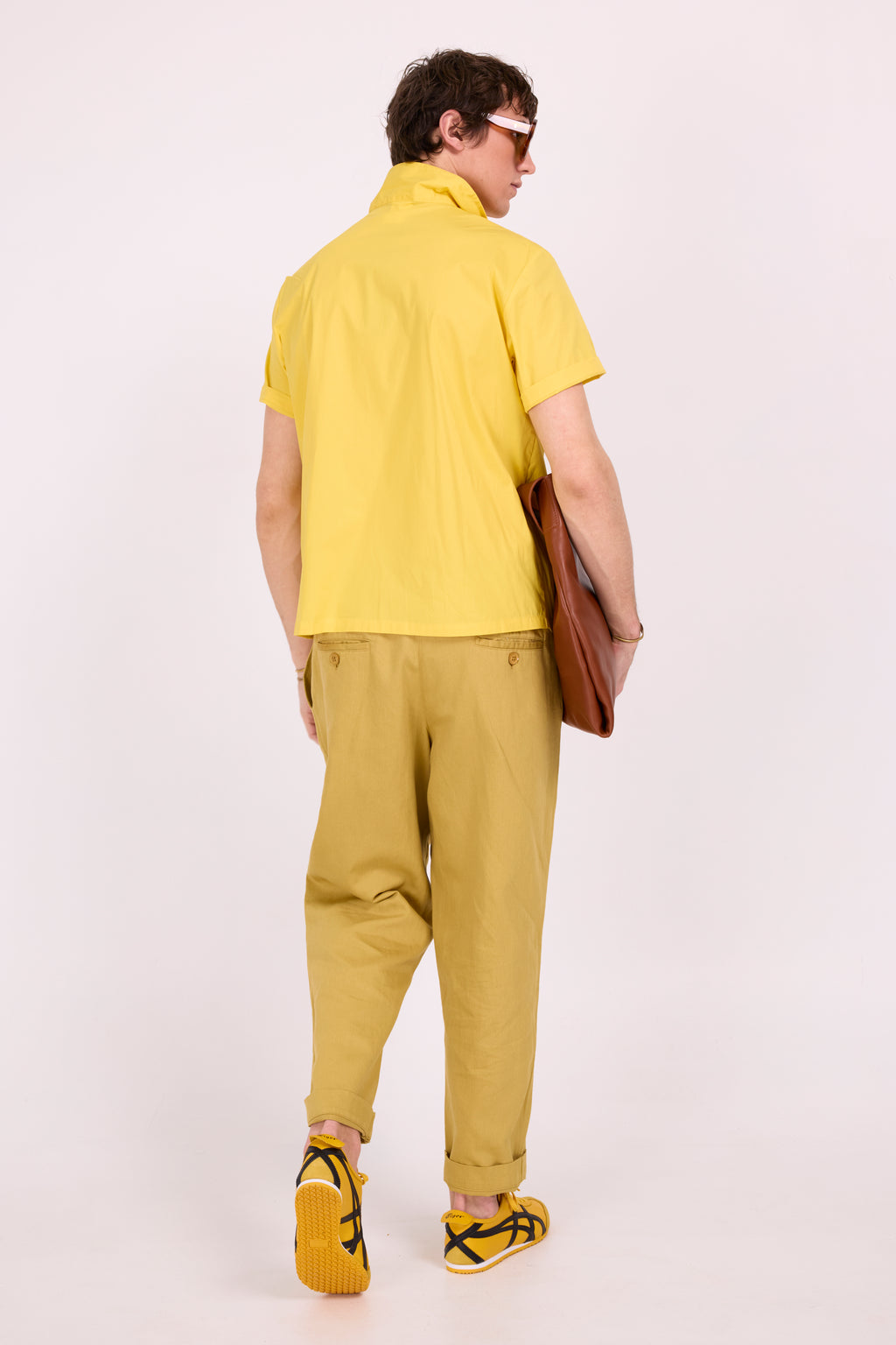 Domenico geel hemd met korte mouwen