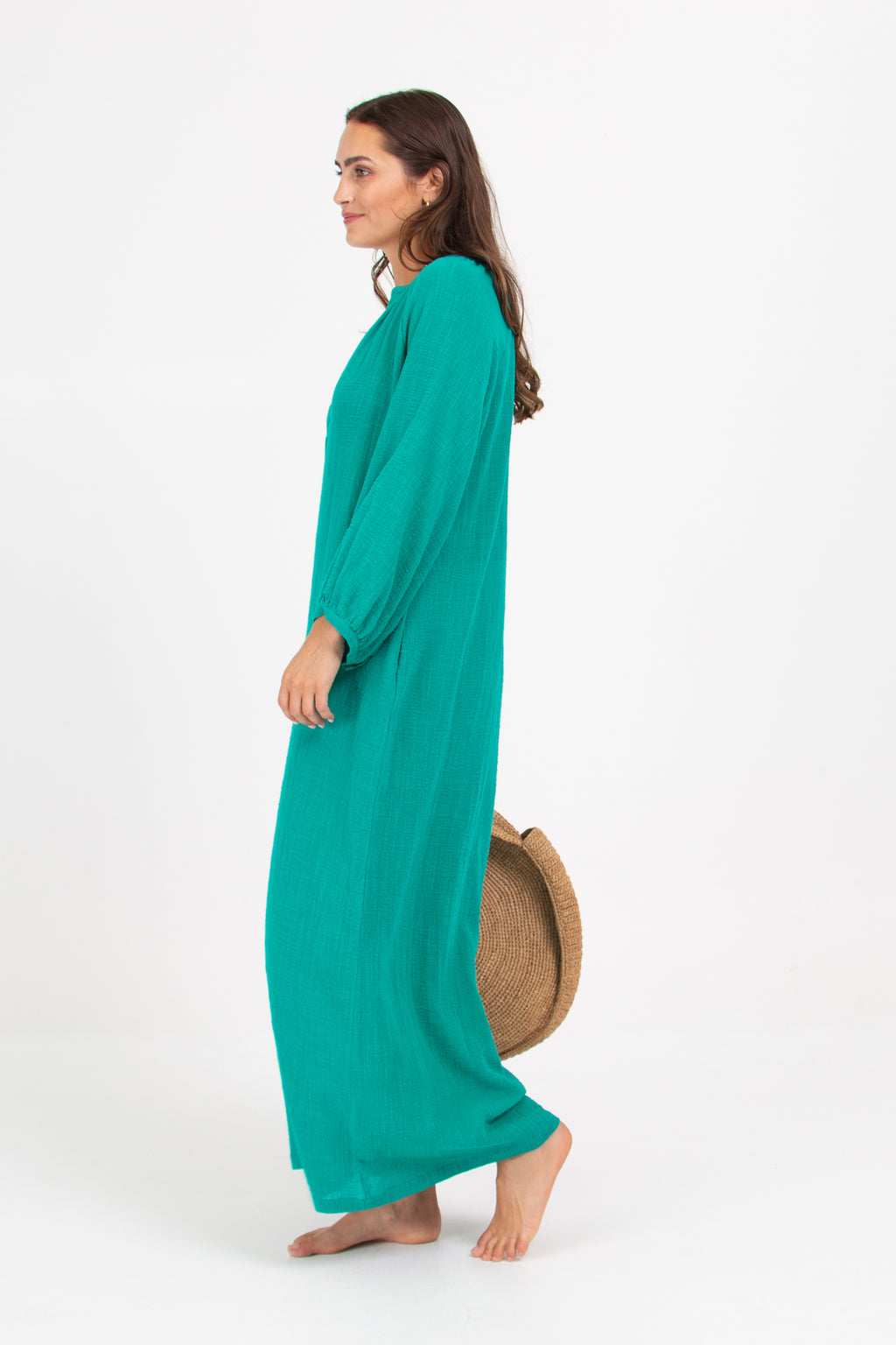 Claudette long emerald dress