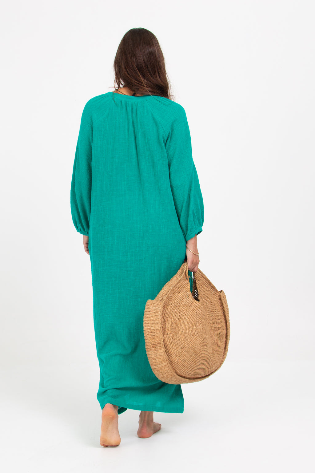 Claudette long emerald dress