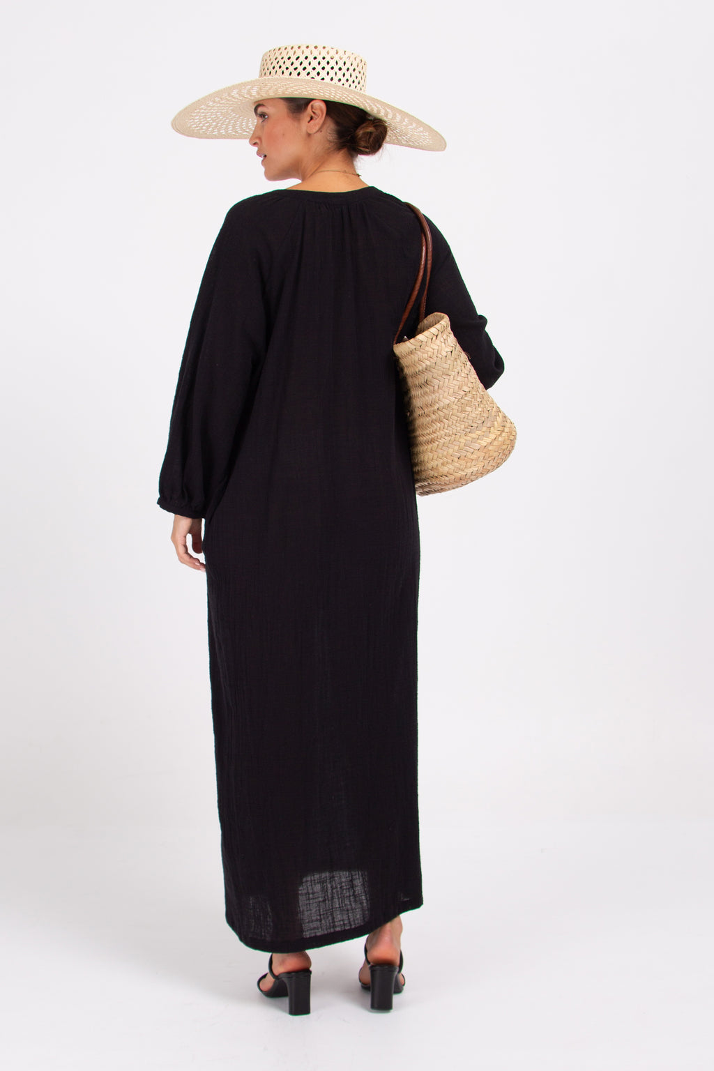 Claudette lange zwarte jurk