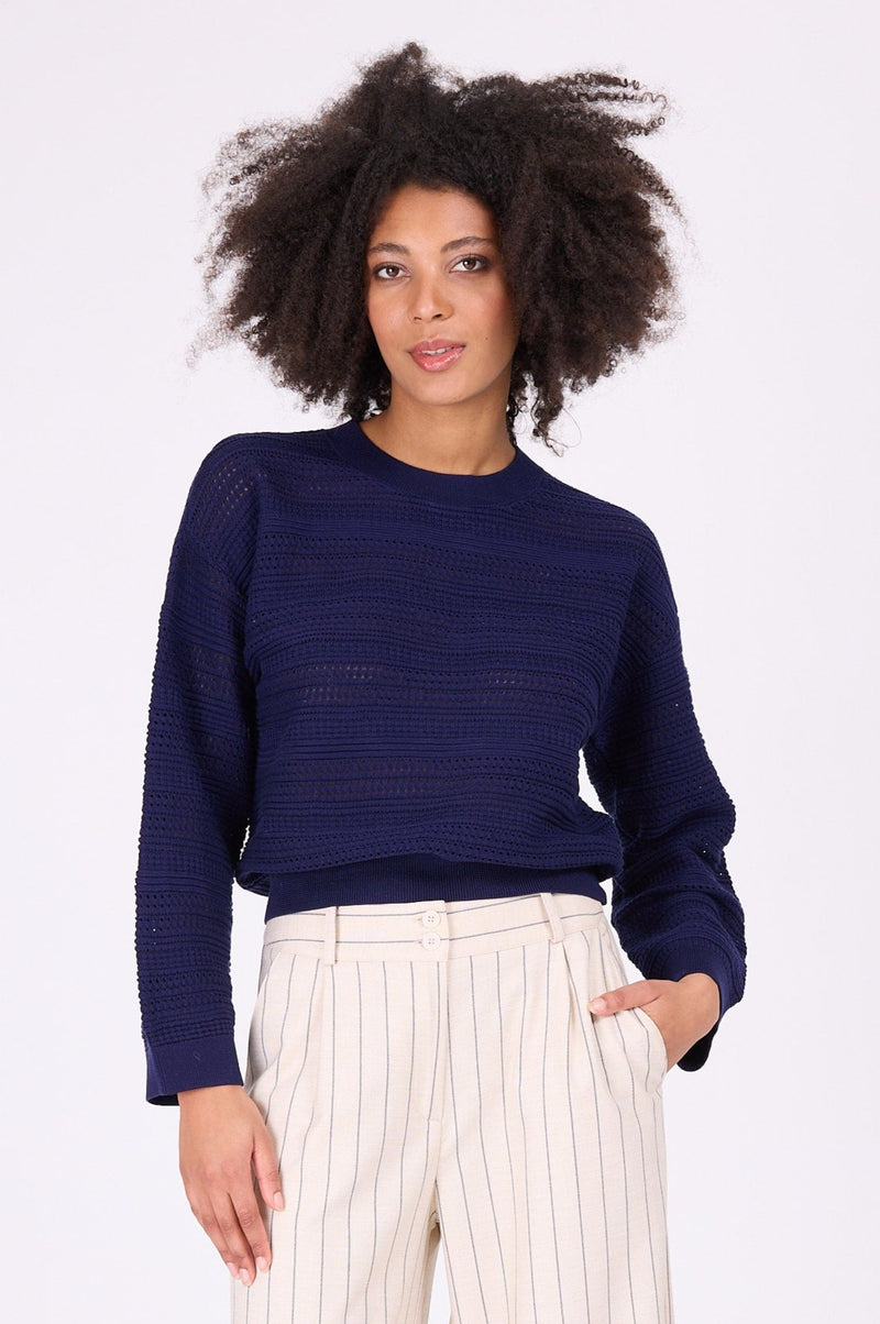Soritor midnight blue knitted sweater