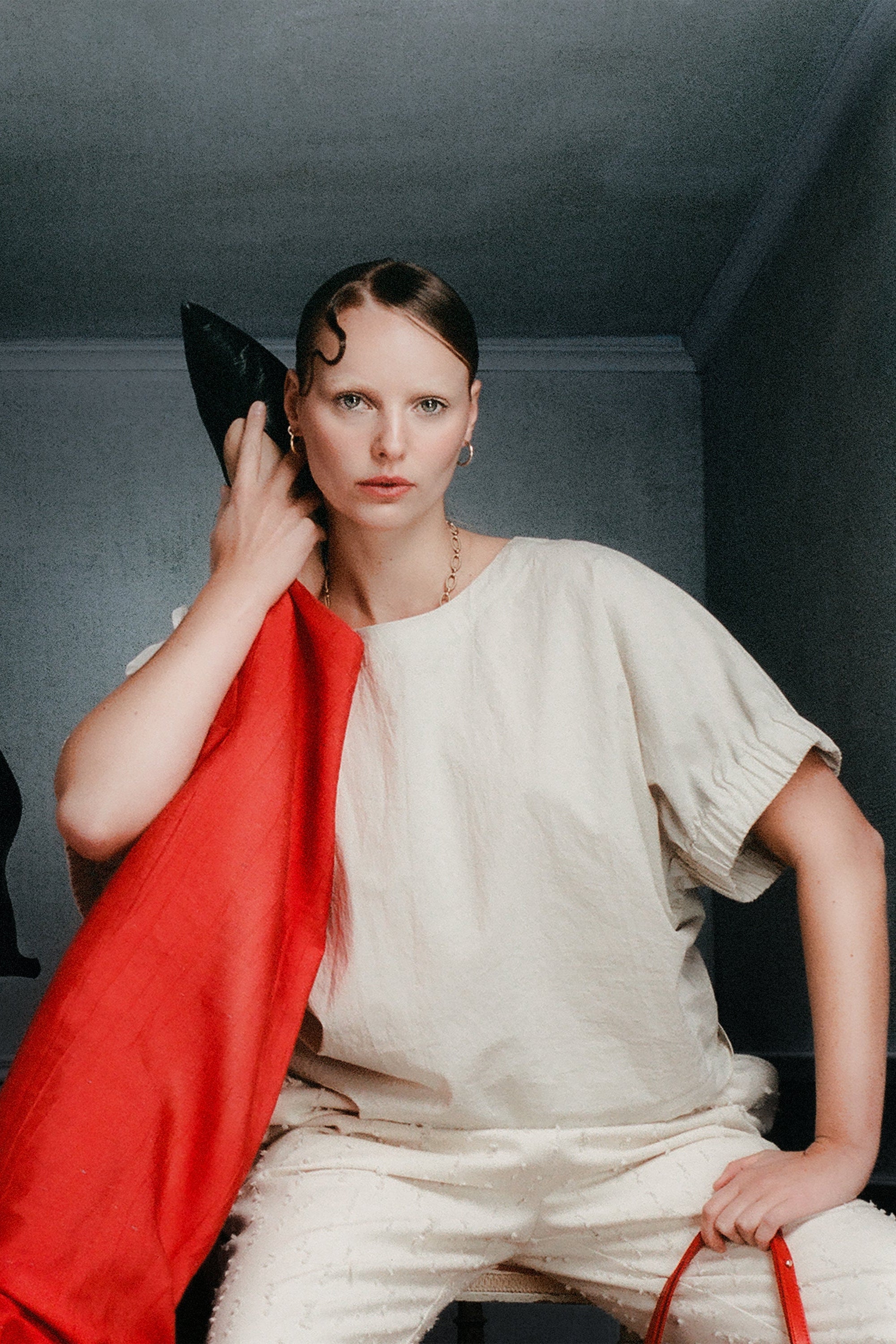 Geraldine blouse in chalk white