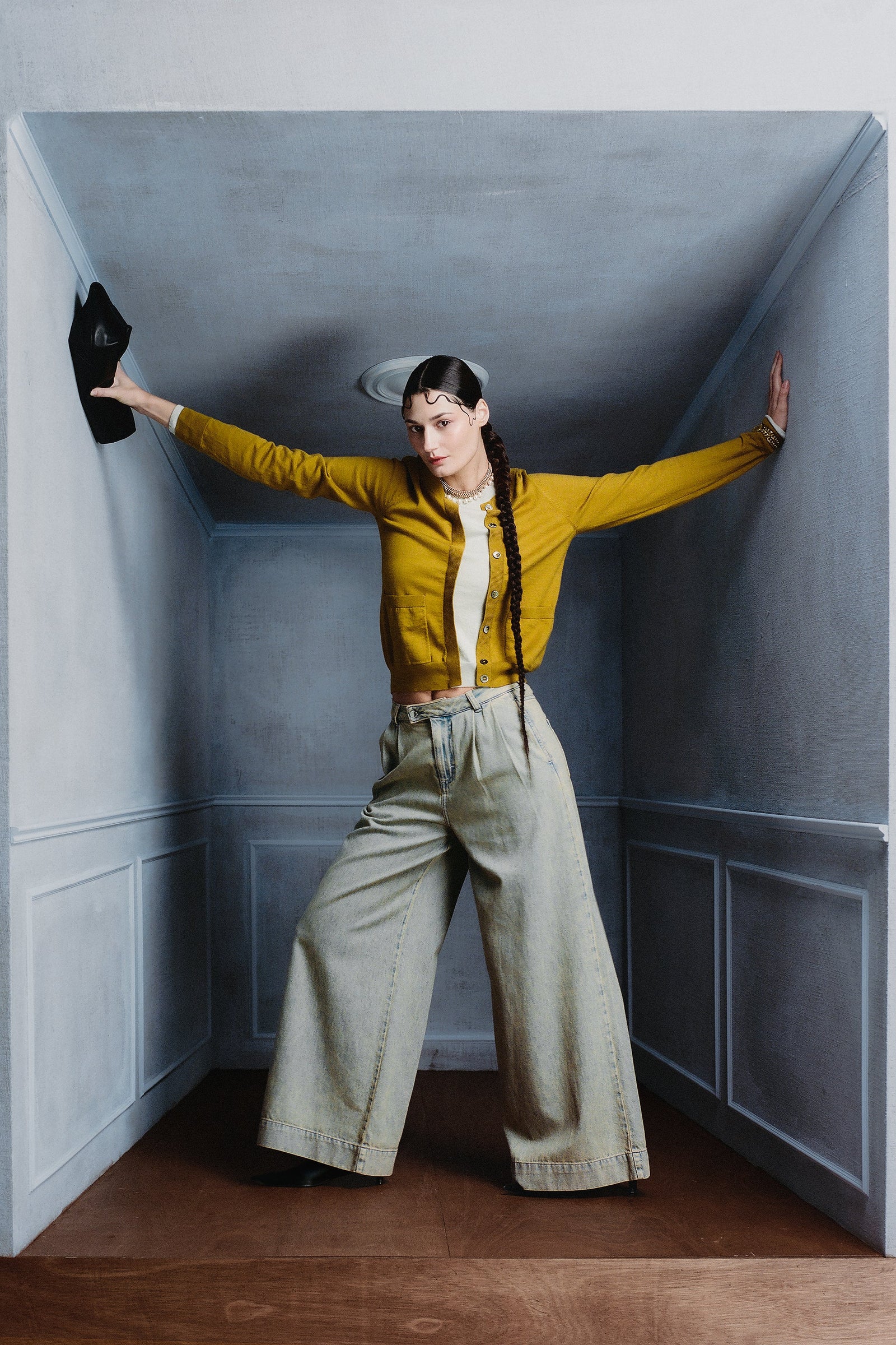 Horijn broek in sand denim