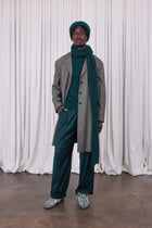 Dwight coat in green houndstooth