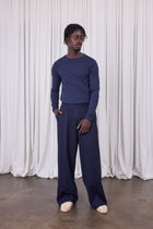 Egon navy pinstripe trousers