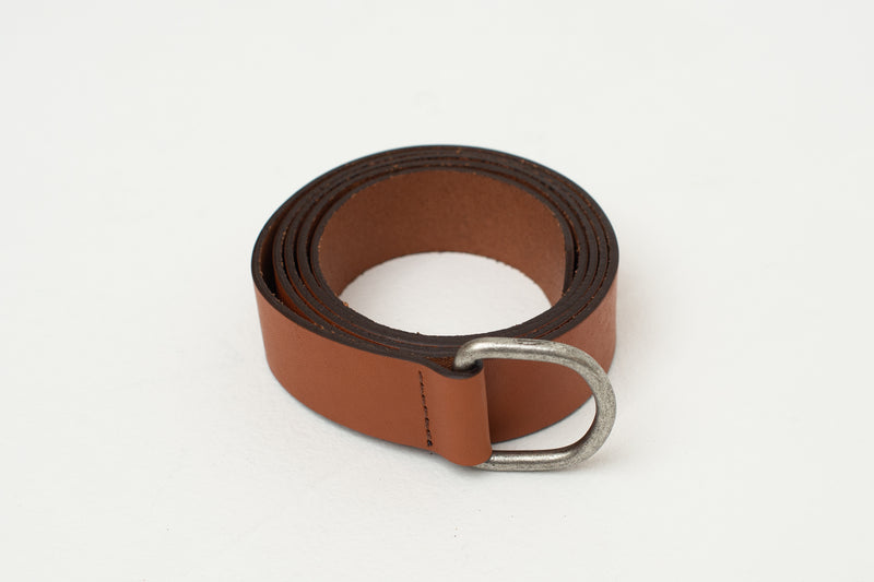 Cognac leather D-ring belt
