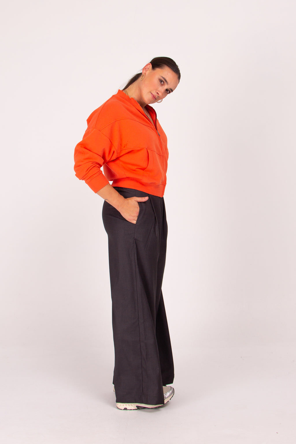 Clinton anthracite palazzo trousers