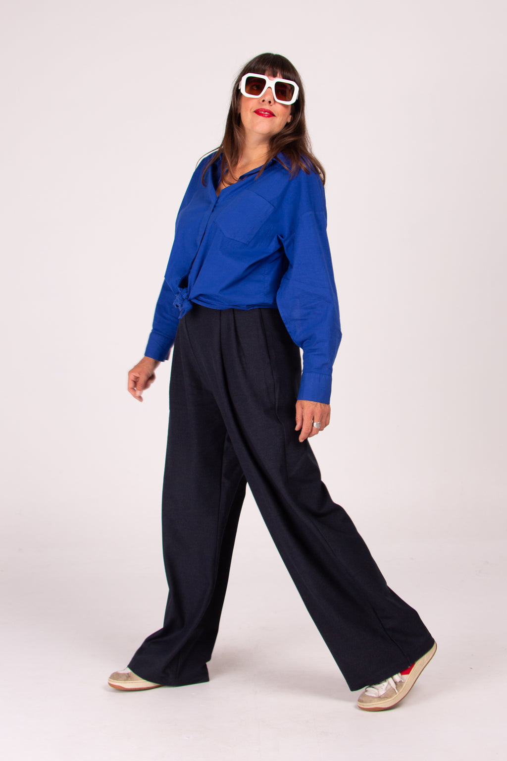 Castor navy palazzo trousers