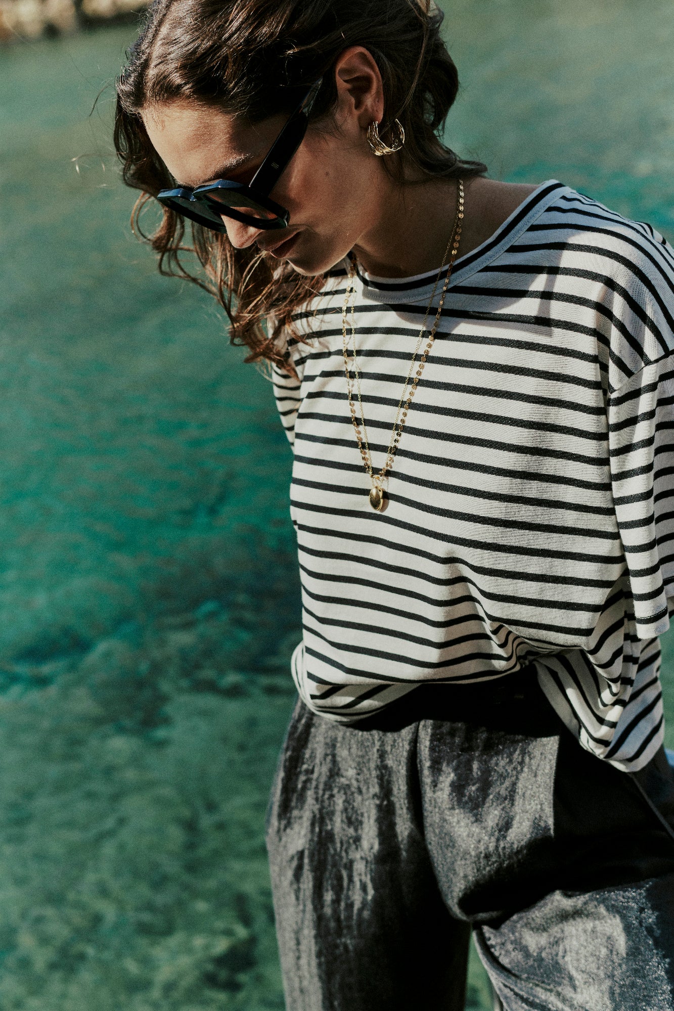 Onassis lunettes de soleil en tortue foncée / cerise