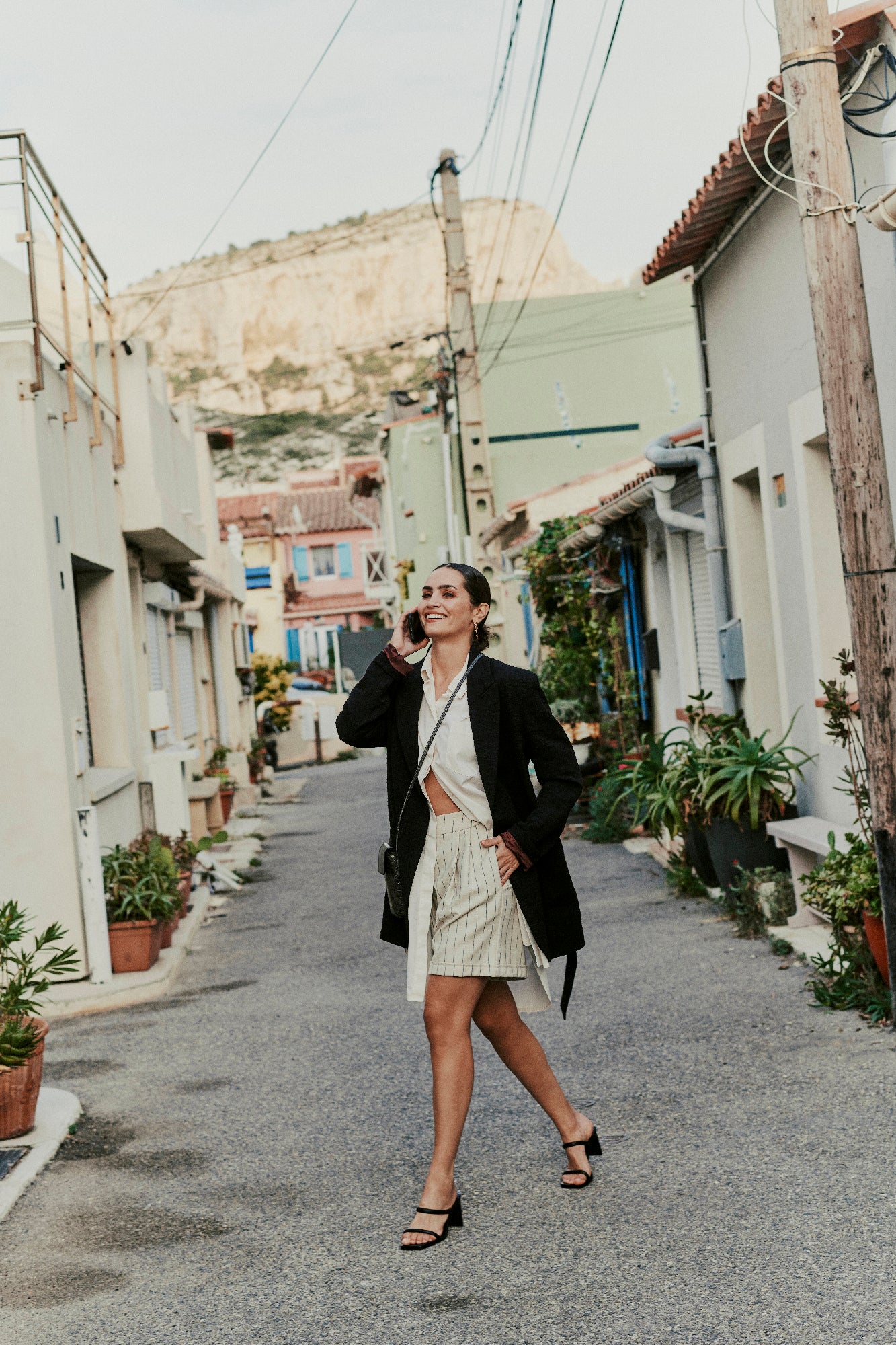 Schwarze Sandale Dro