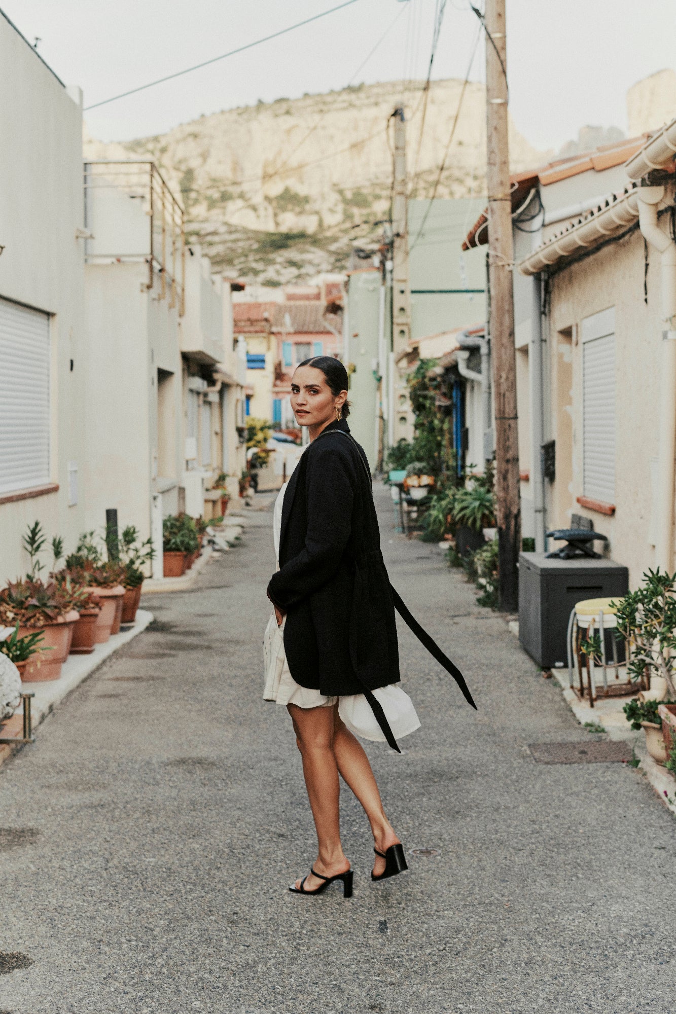 Schwarze Sandale Dro