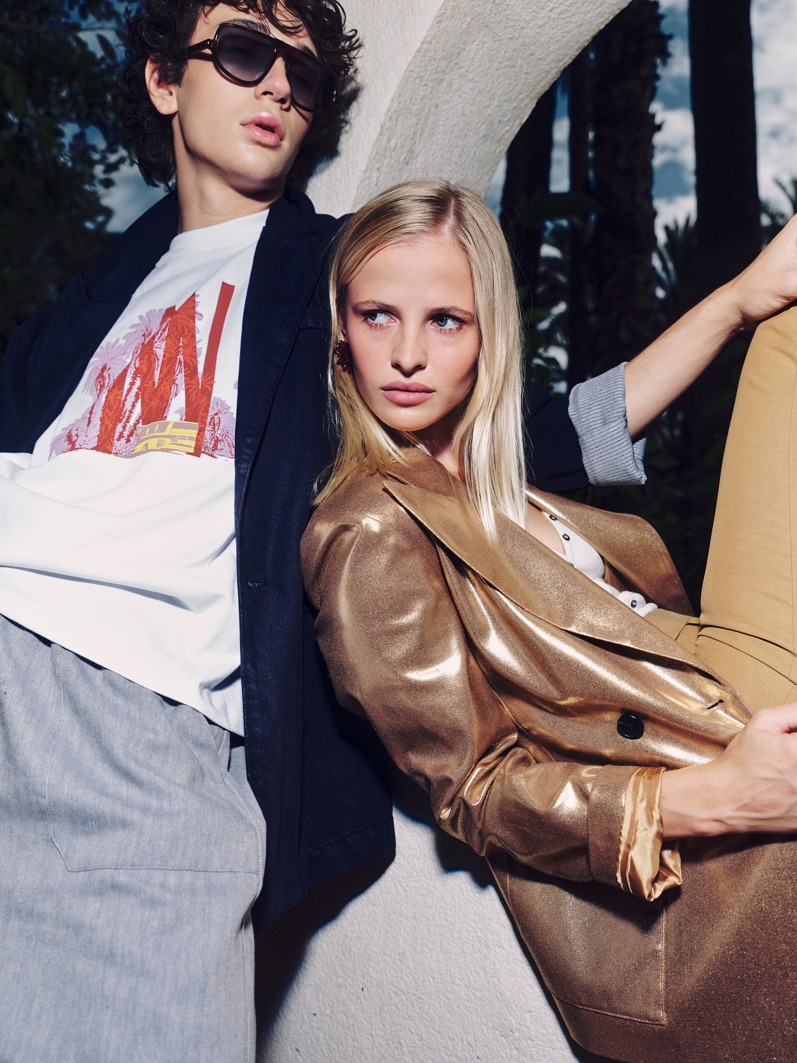 Davos Blazer aus gold disco twill