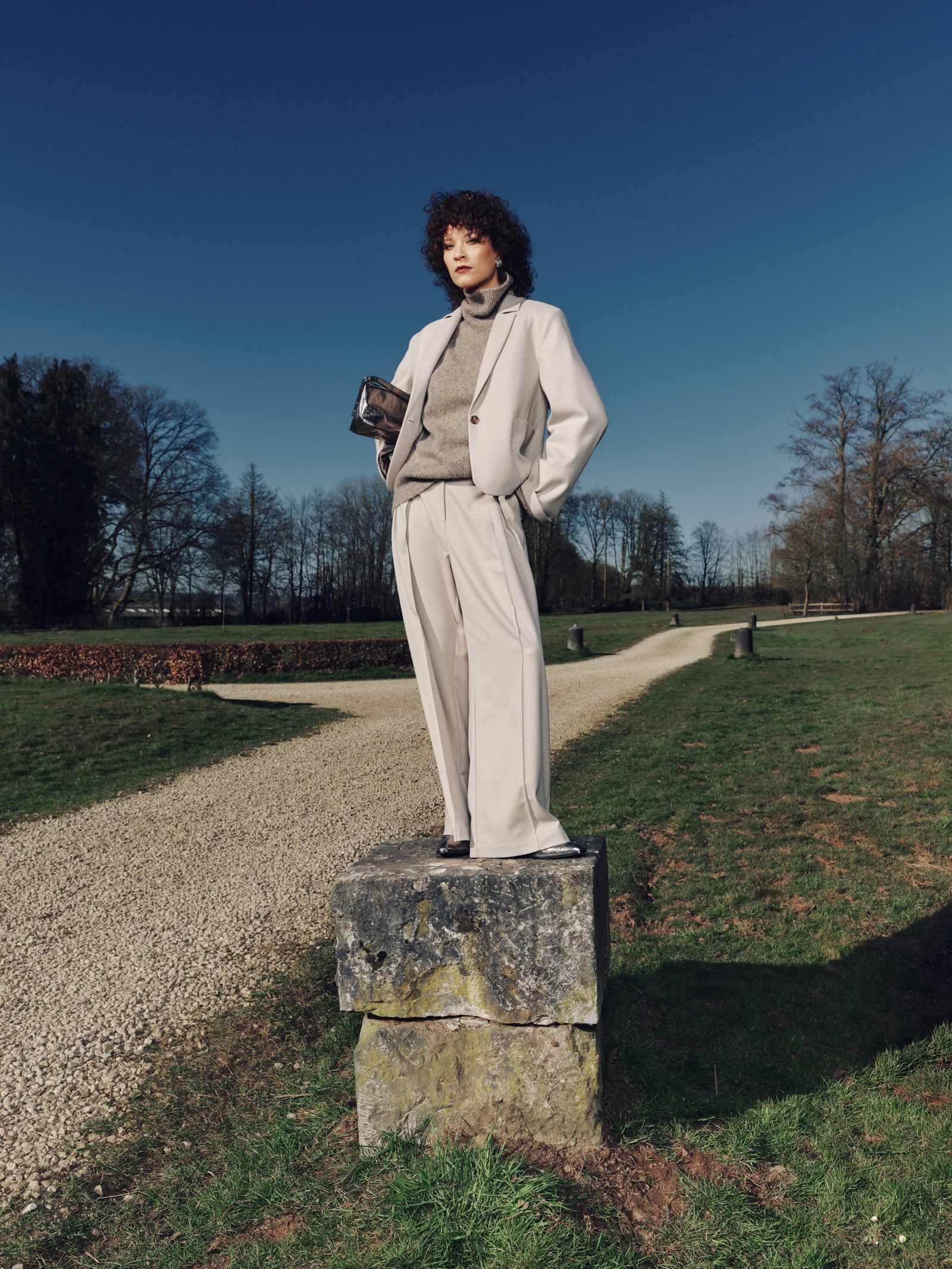 Cezar trousers in light grey blend