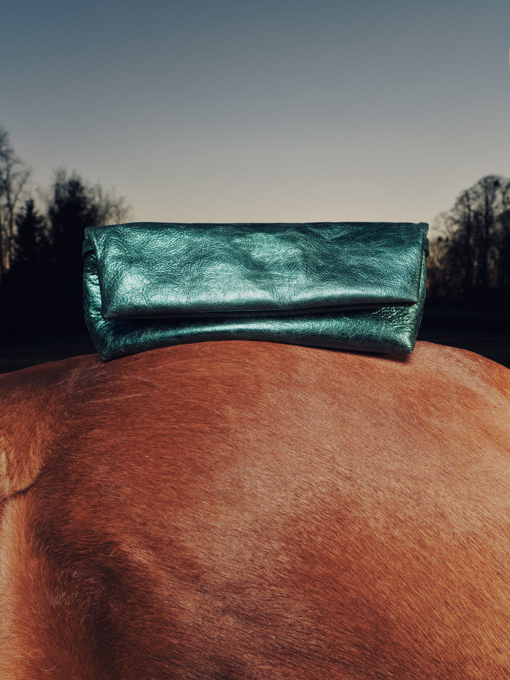 Gennaro handbag in metallic green