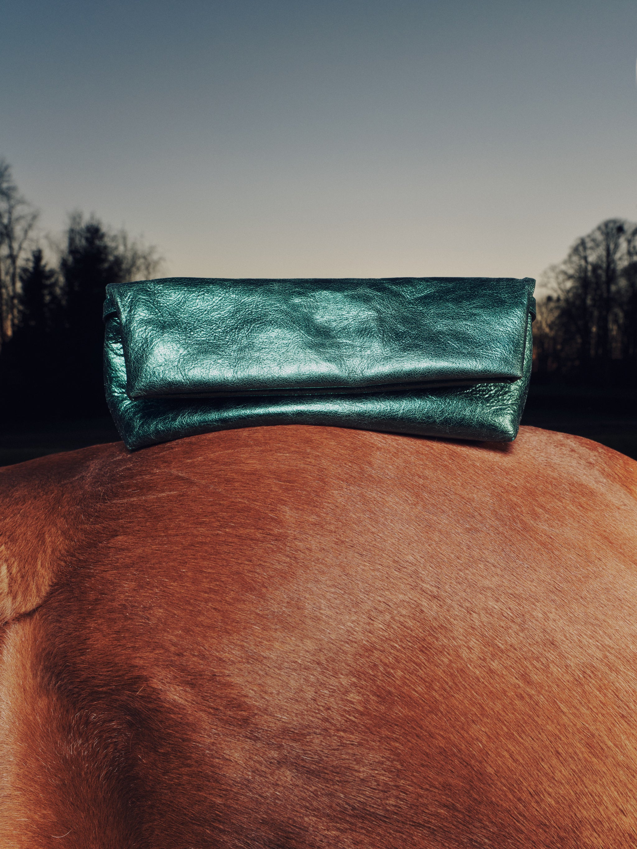 Gennaro handbag in metallic green