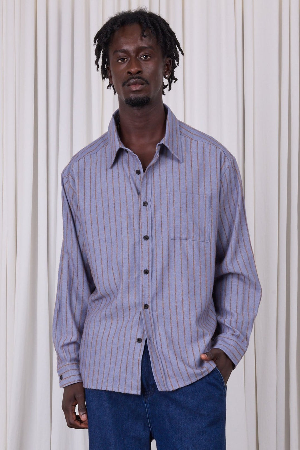 Elesto blue striped shirt