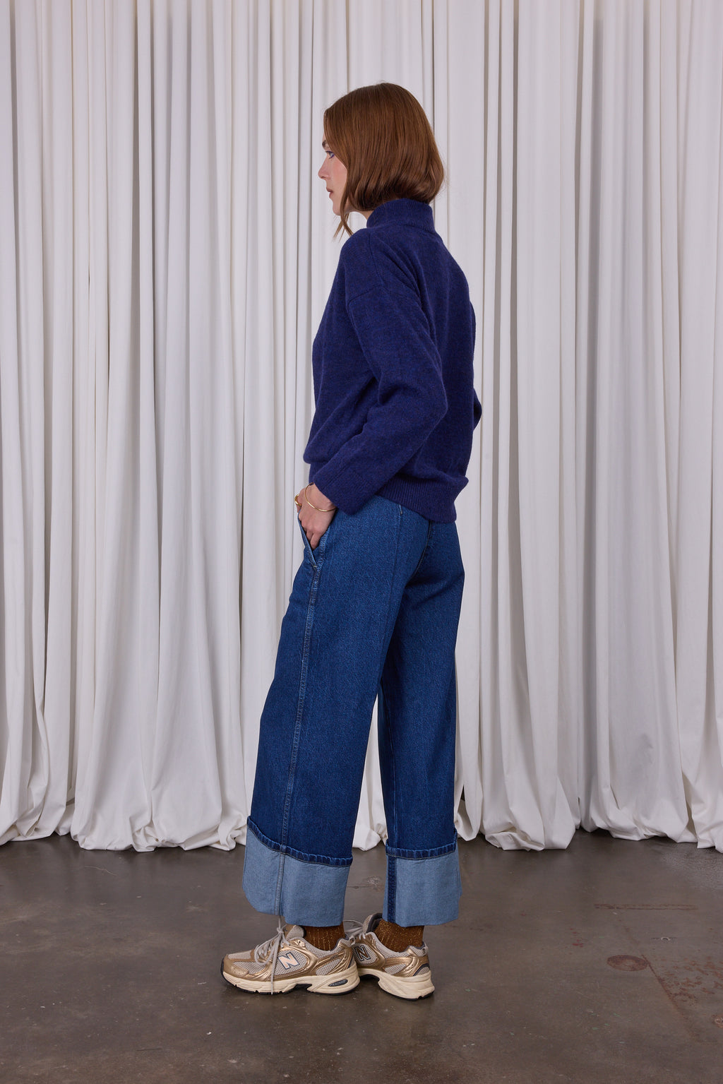 curtis dark denim trousers