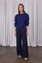 Ennio navy pinstripe trousers