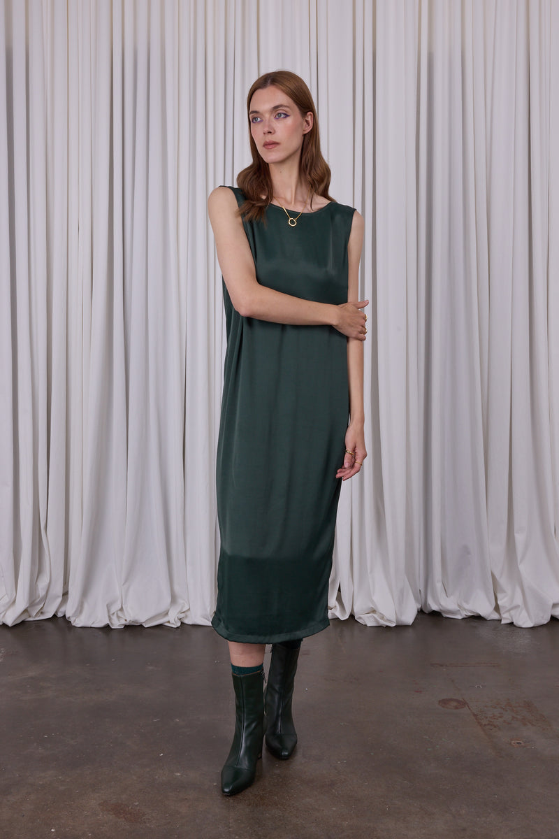 Ellen pine satin dress