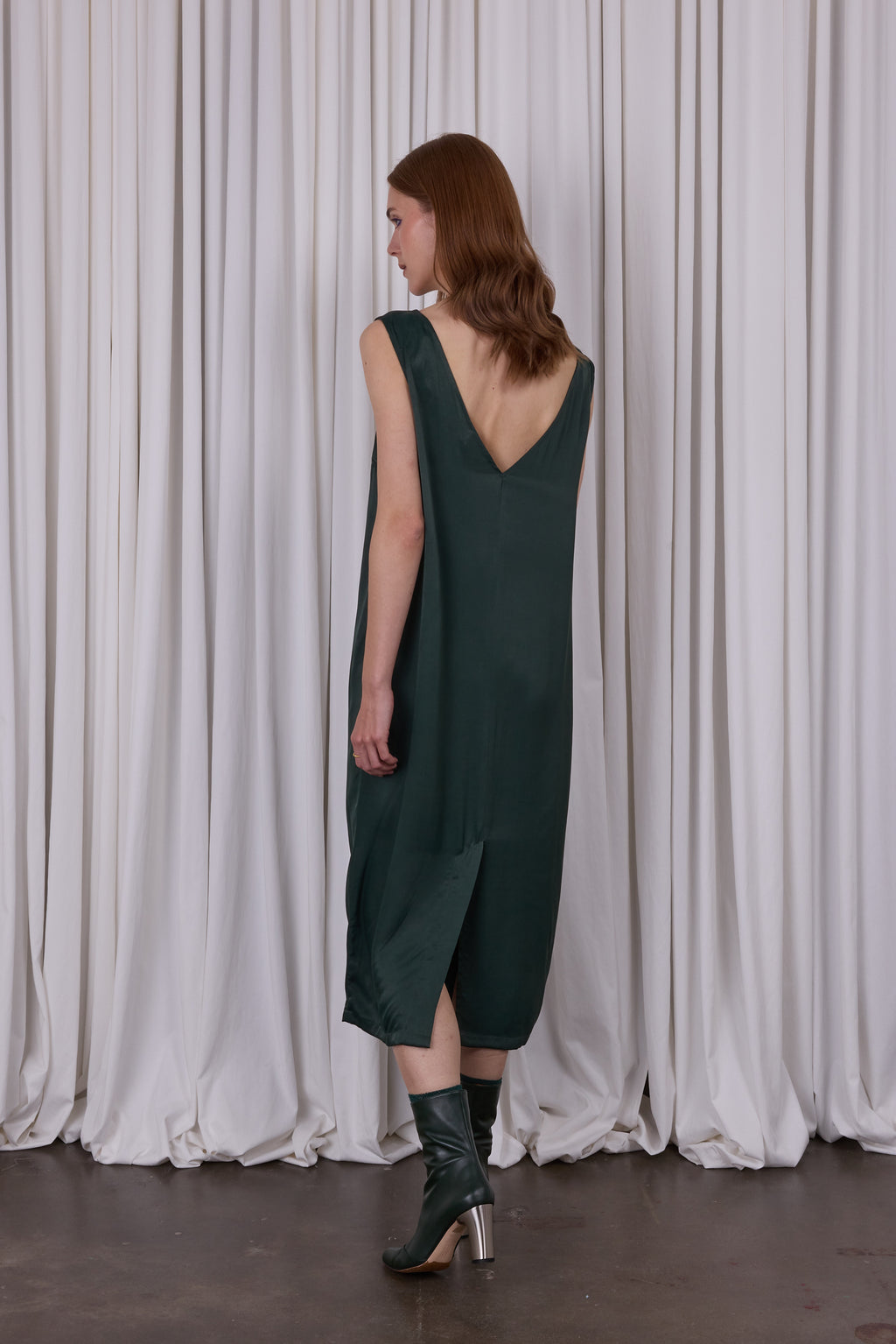 Ellen pine satin dress