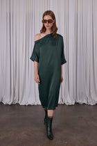 Esra pine satin dress