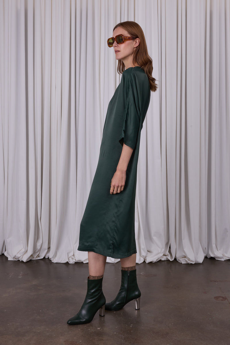 Esra pine satin dress