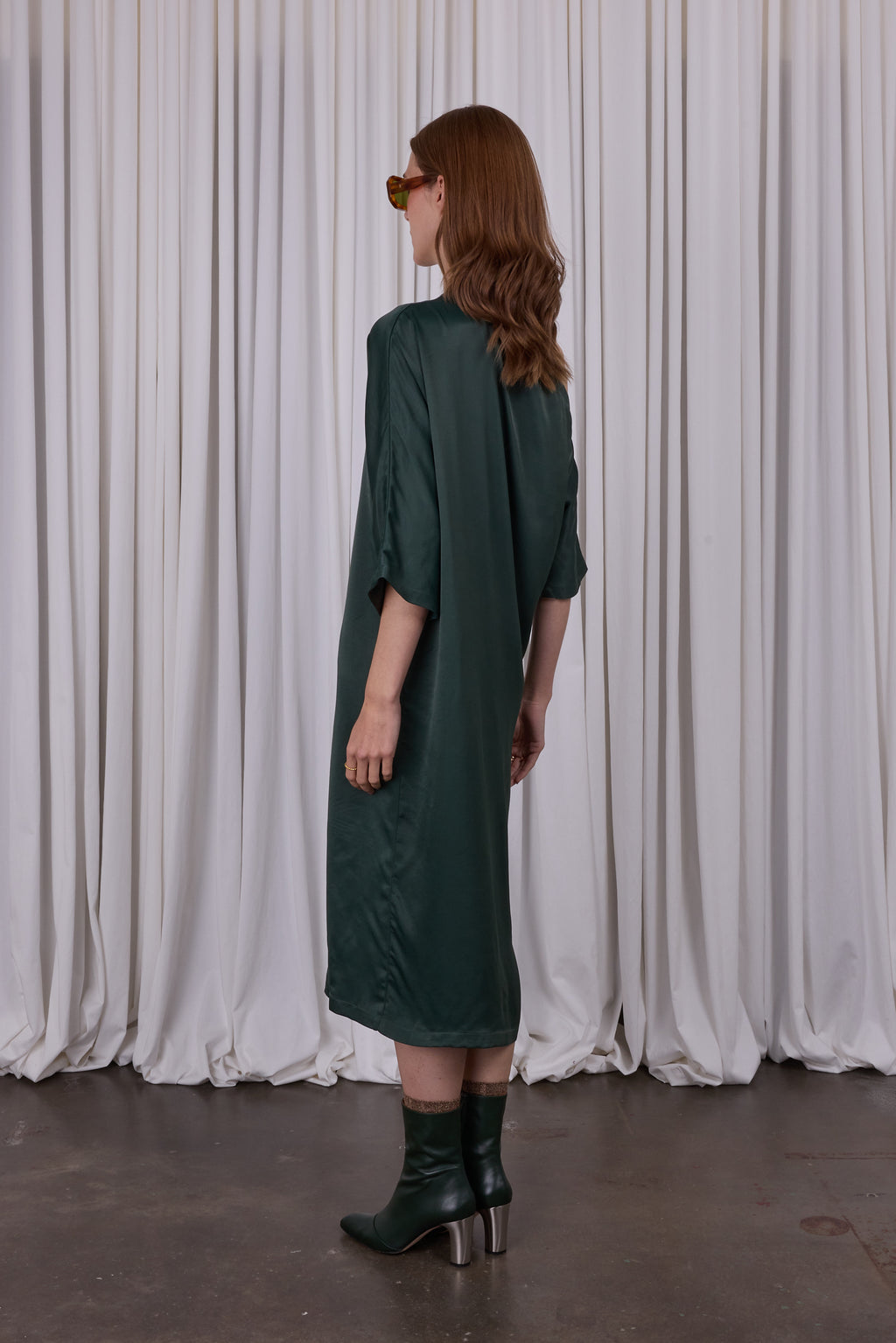 Esra pine satin dress