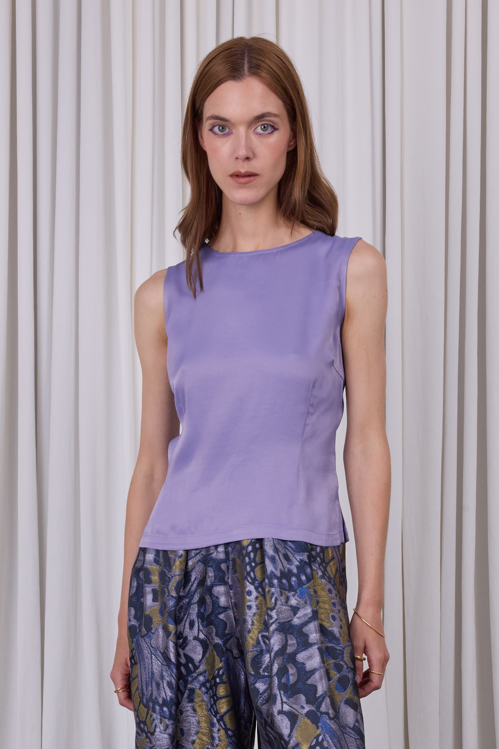 Danielle lavender satin top