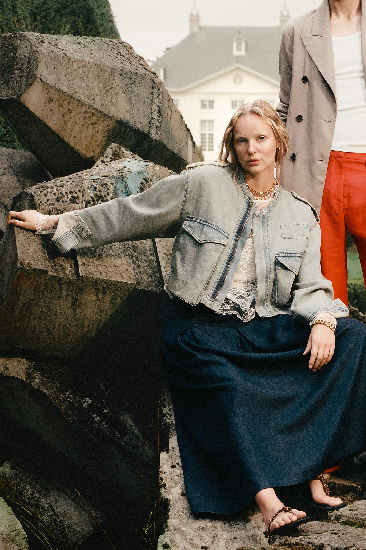 Hill jasje in sand denim