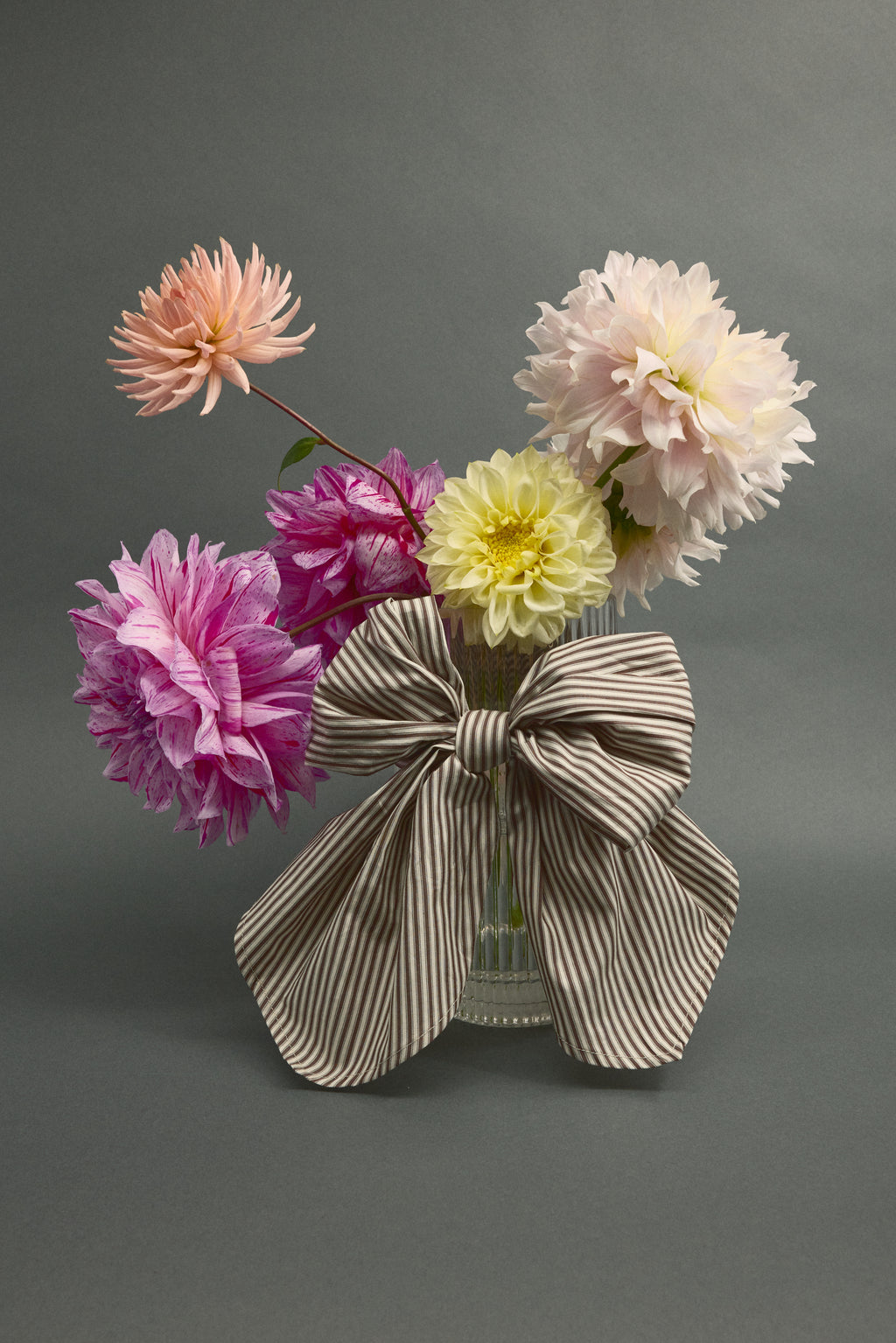 Olive strik in brown ecru vintage cotton stripes