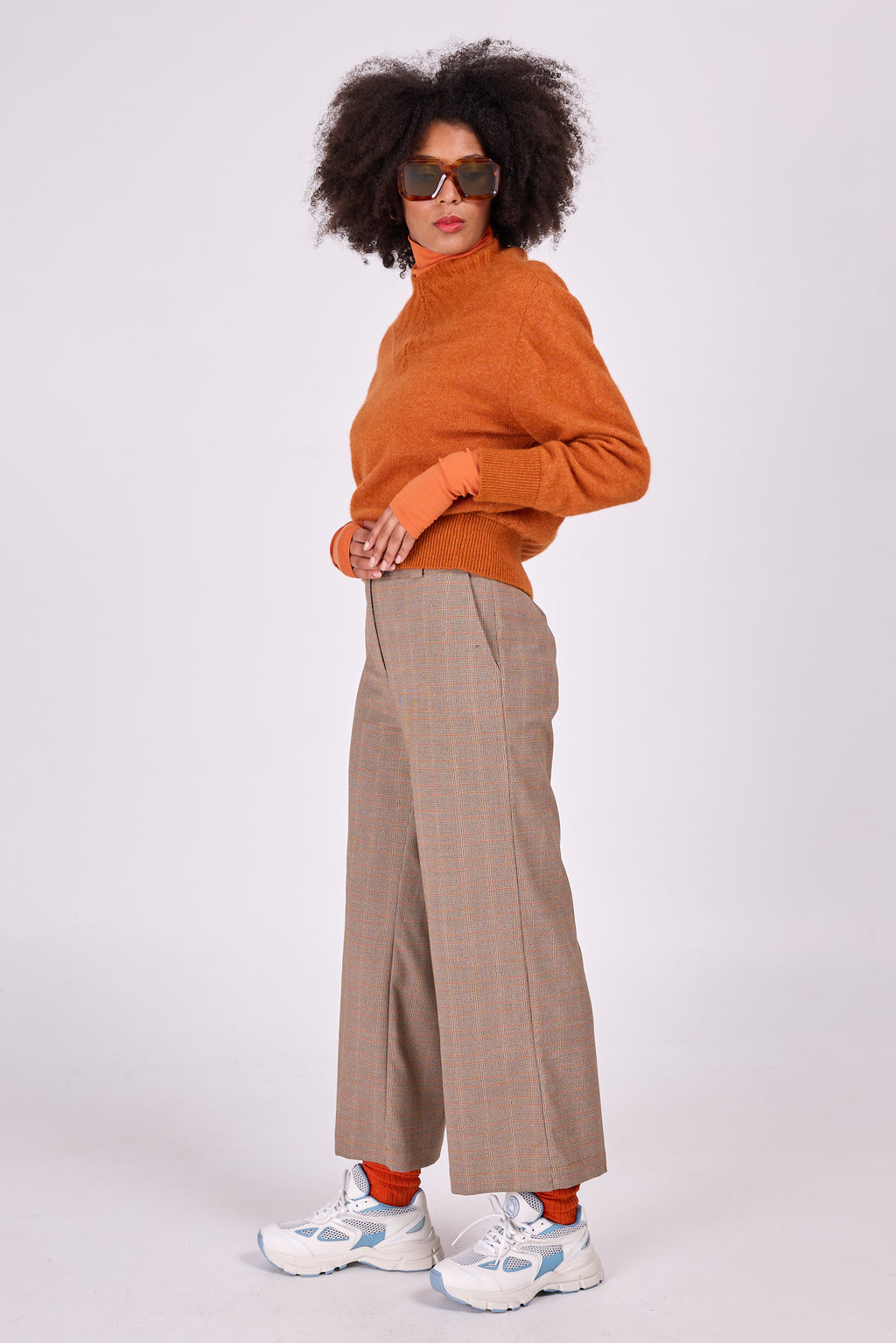 Axel alpaca knitted sweater in burnt orange