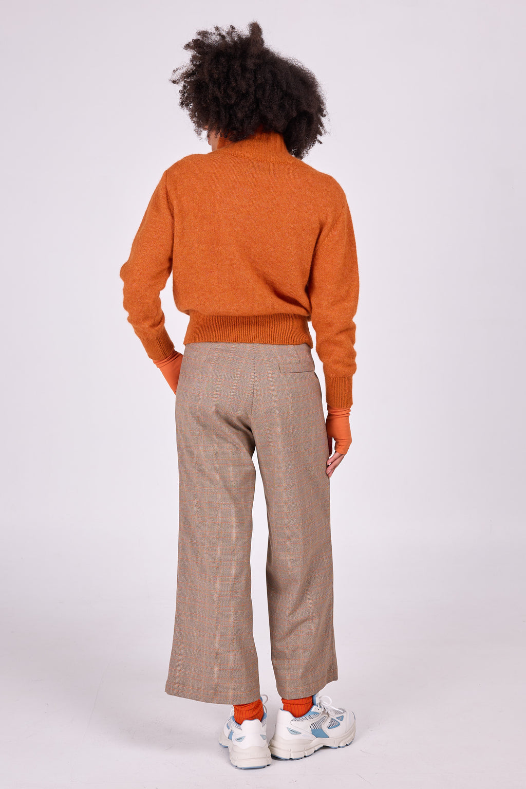 Axel alpaca knitted sweater in burnt orange