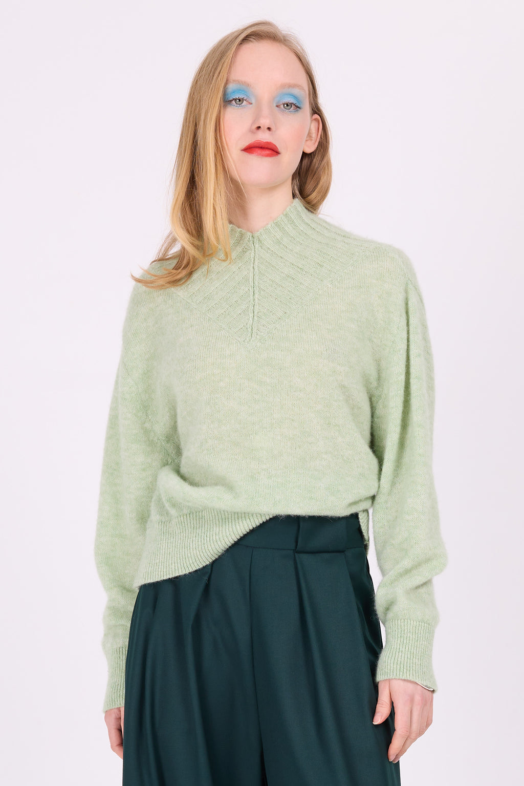 Axel alpaca knitted sweater in mint