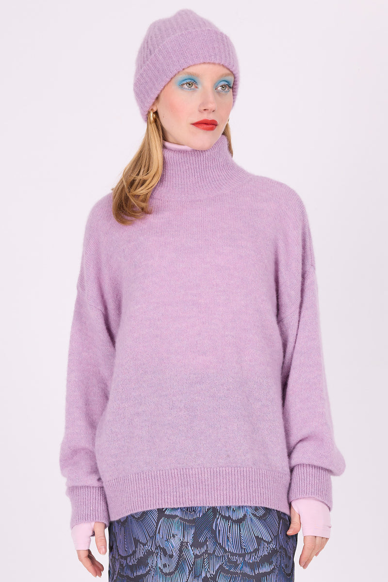 Astoria alpaca knitted sweater in lilac