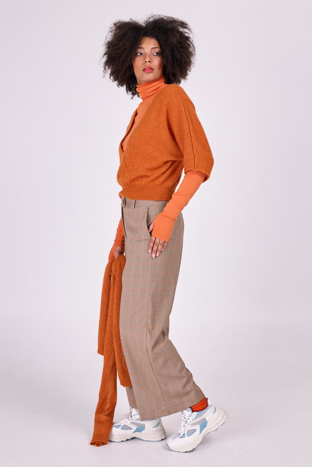 Almelo alpaca top in burnt orange