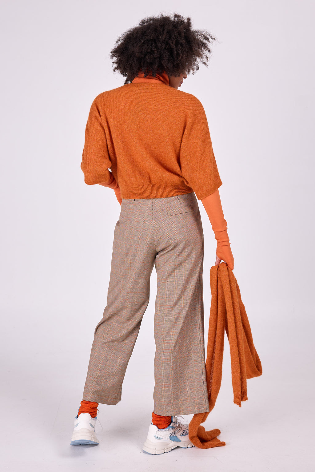 Almelo alpaca top in burnt orange