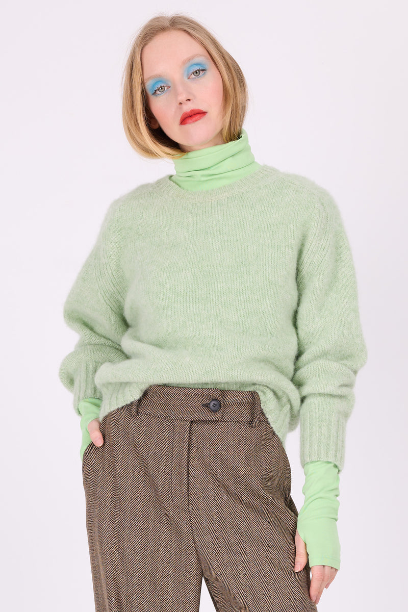 Asmara alpaca knitted sweater in mint