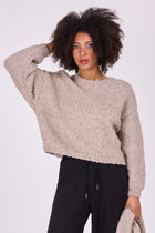 Brasilia stone sweater in bubbly wool