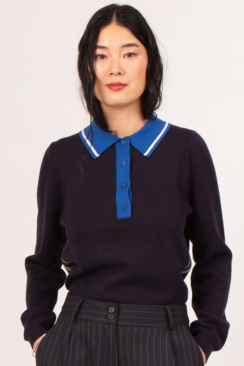 Fairfax blue branded polo sweater
