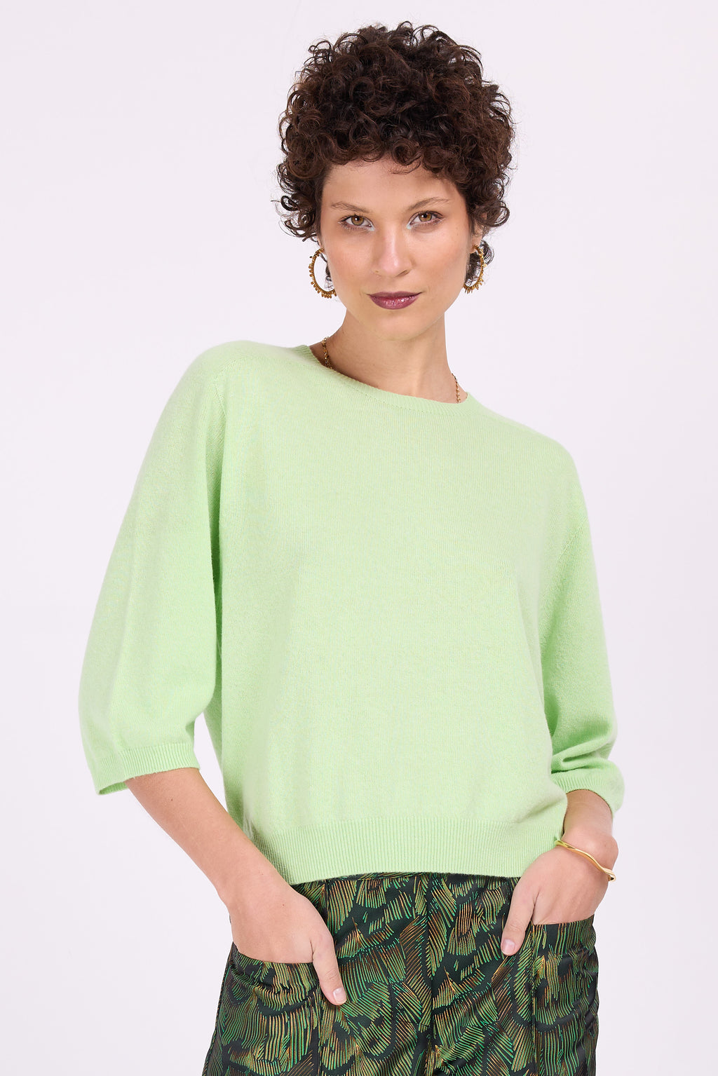 Moretta pistachio knitted sweater