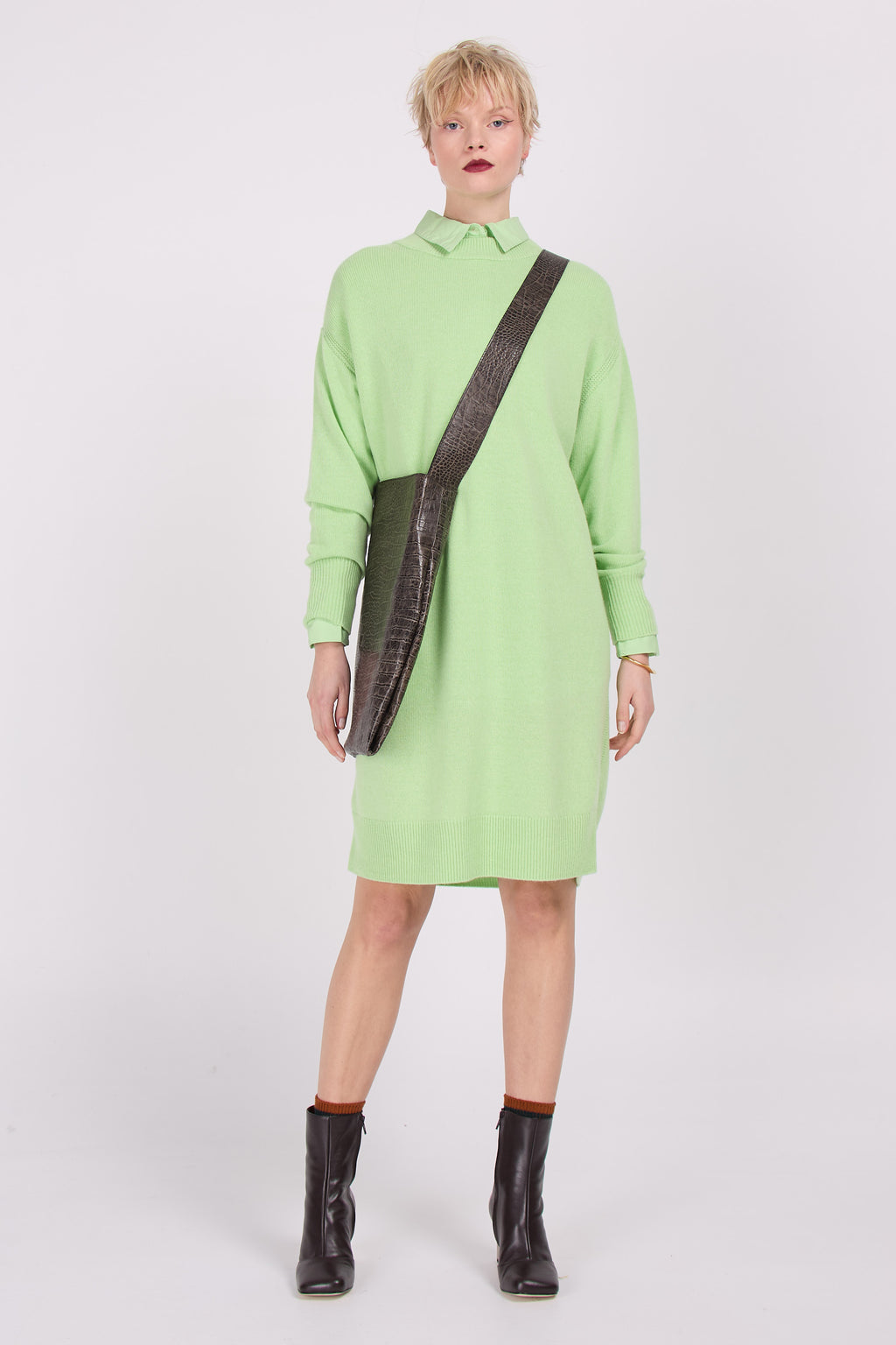 Monaco pistachio knitted dress