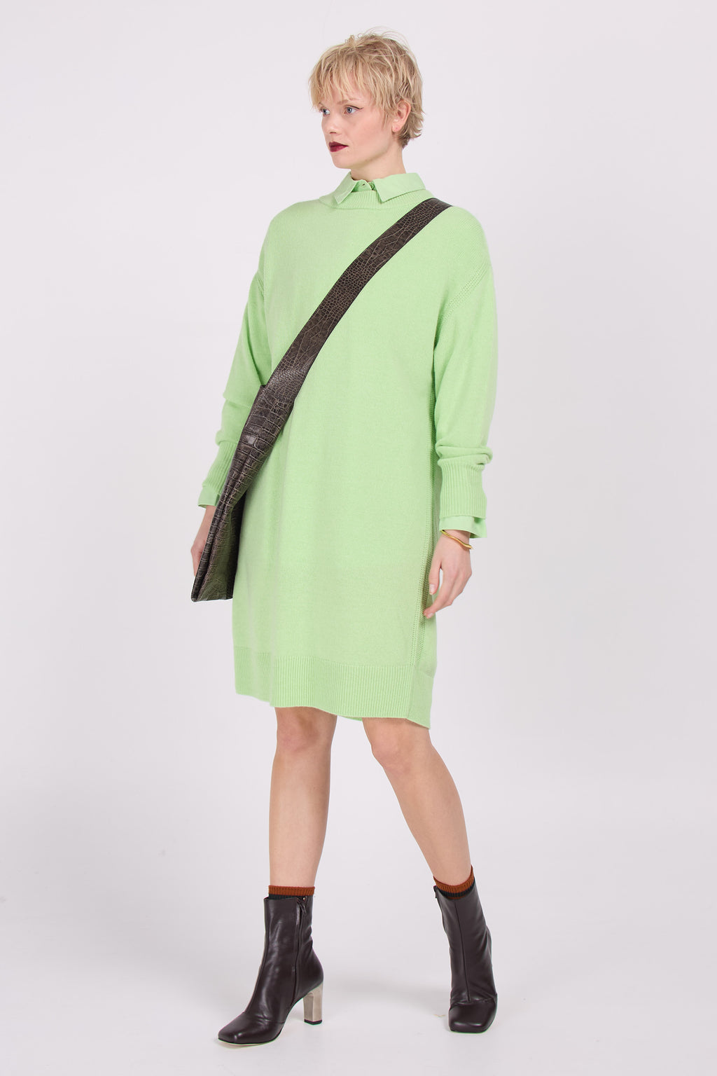 Monaco pistachio knitted dress