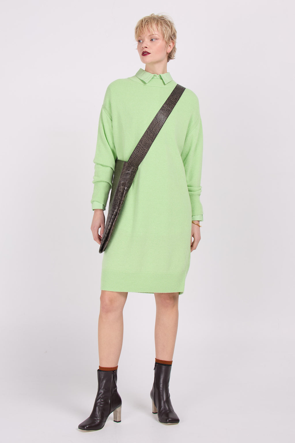 Monaco pistachio knitted dress