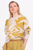 Mata knitted sweater with golden leaf