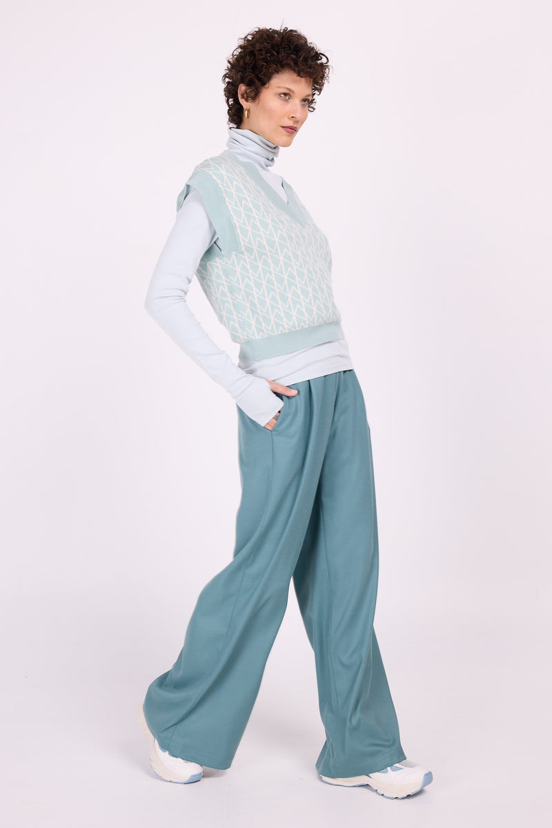 Sonka aqua graphical knitted top