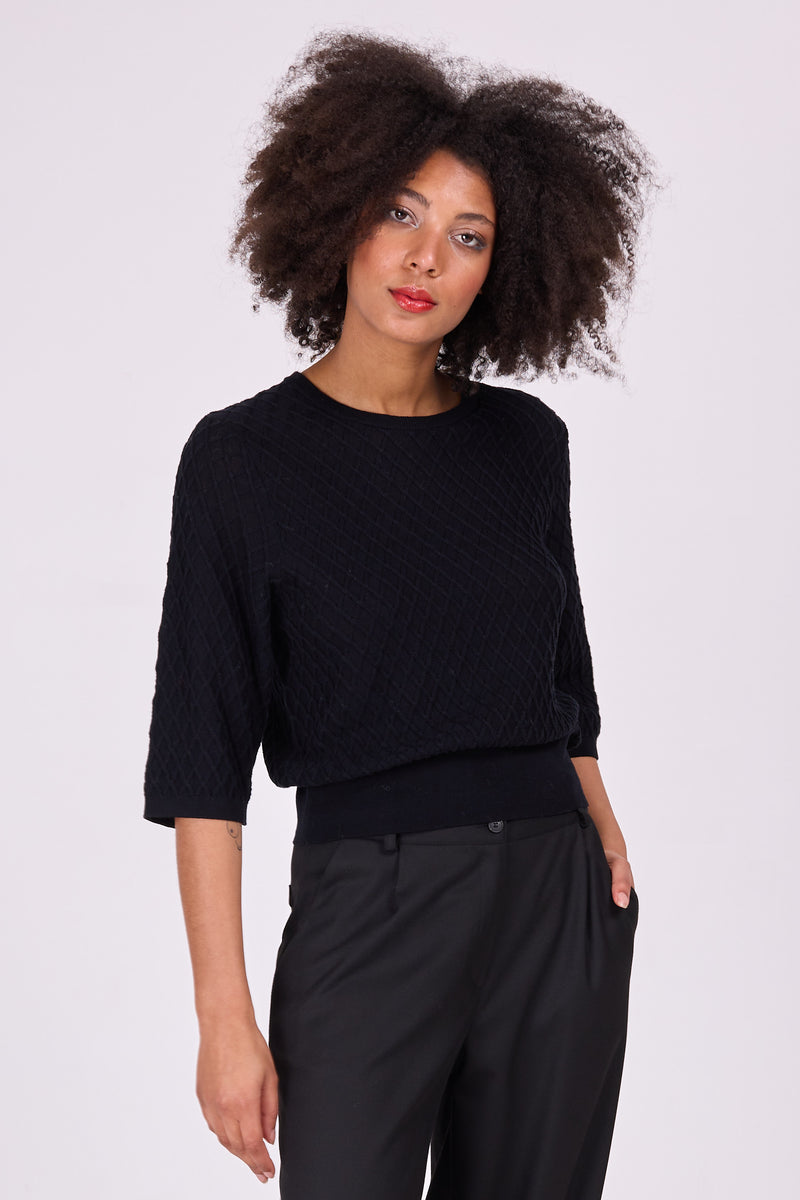 Slano black cotton jumper