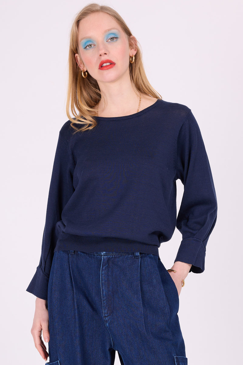 Falco midnight blue cotton jumper