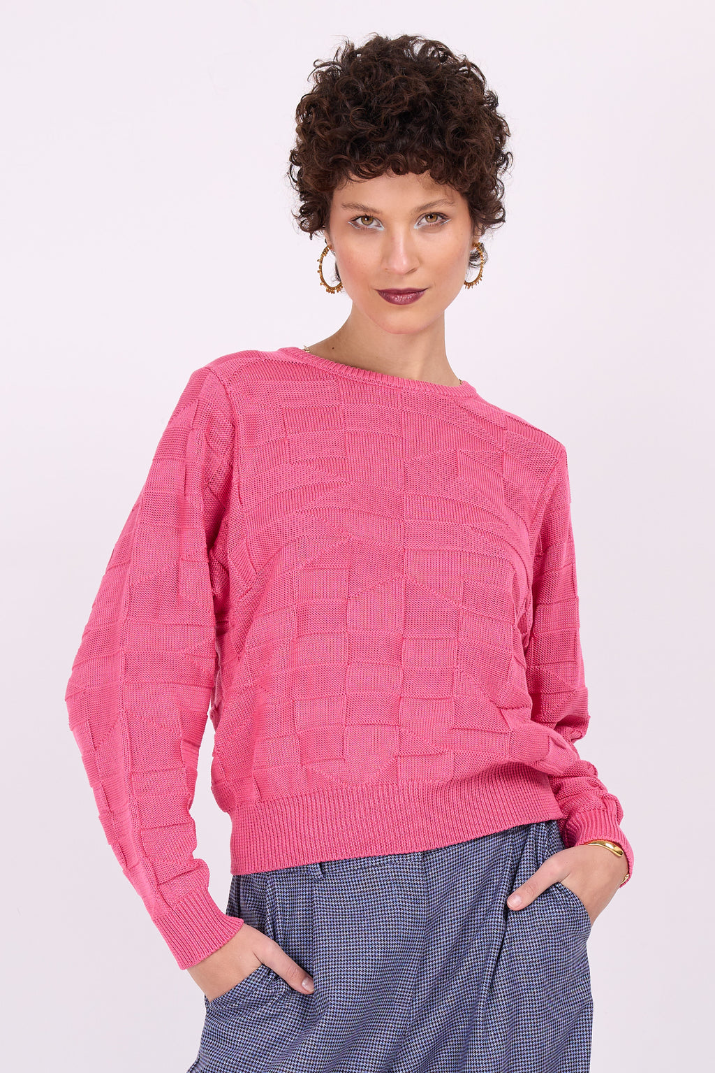 Seoul pink patterned sweater